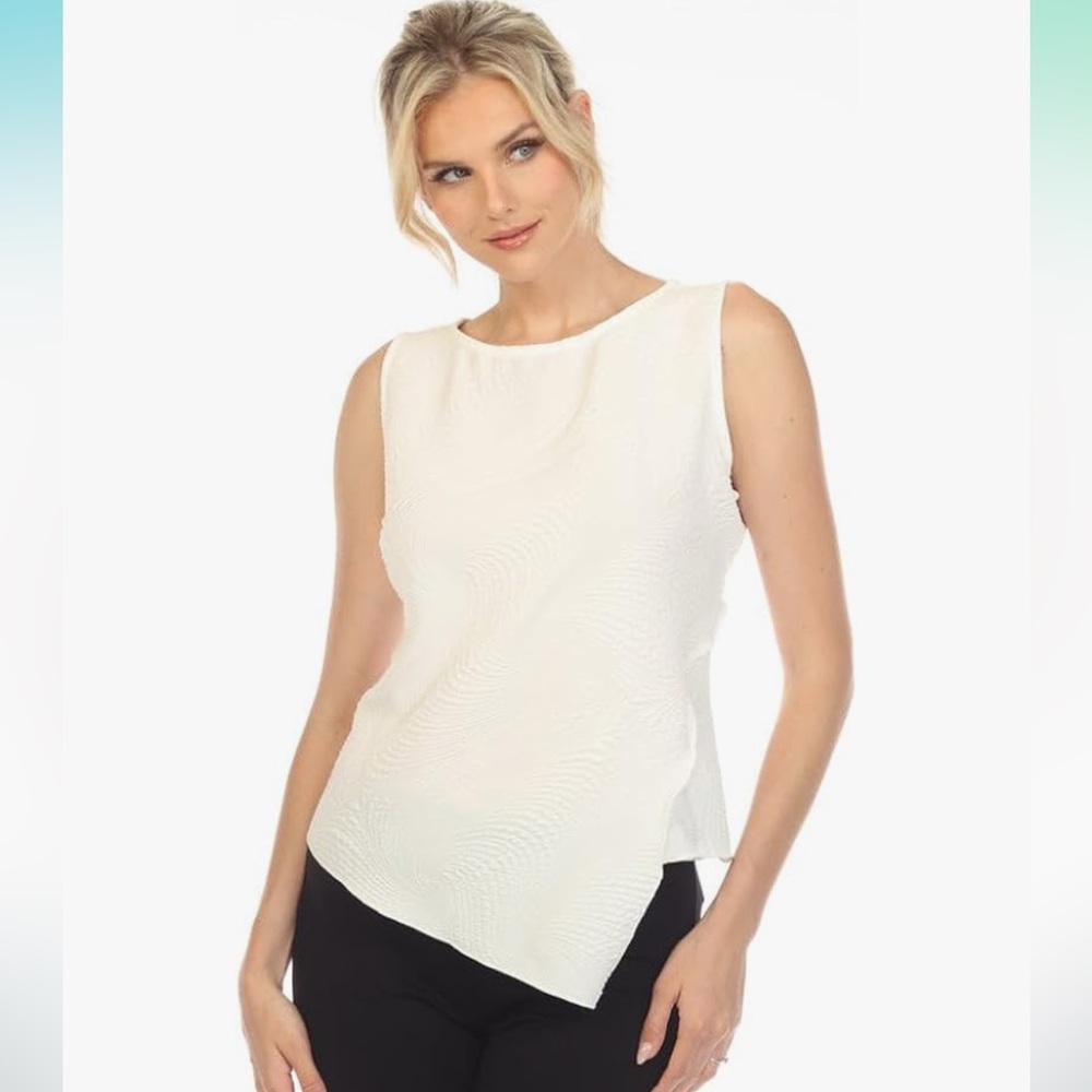 NWT IC COLLECTION White Asymmetrical BlouseXS